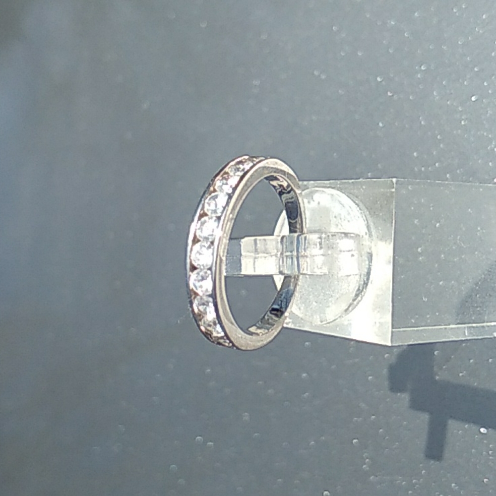 925 sterling silver and cubic zirconia wedding band